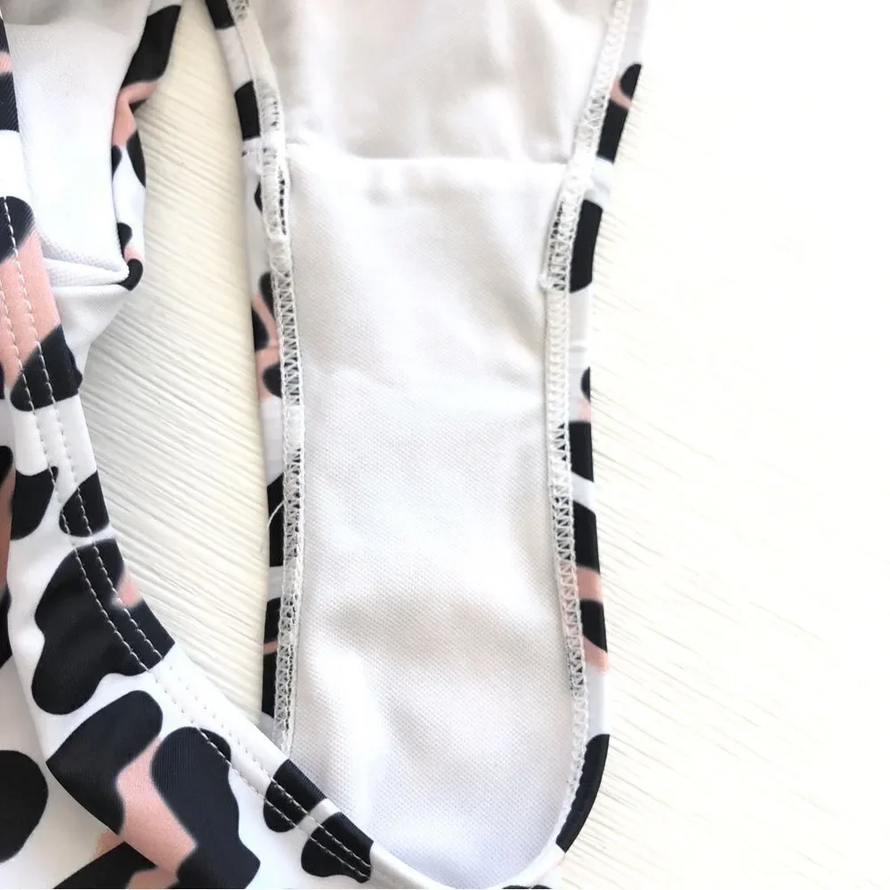 Shein Leopard Cheeky Tank One Piece Swimsuit With Bra Pads Medium